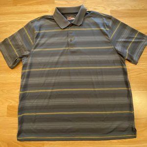 Mens Golf Polo Shirt 2XL Grandslam Striped Athletic Performance Short Sleeve Top